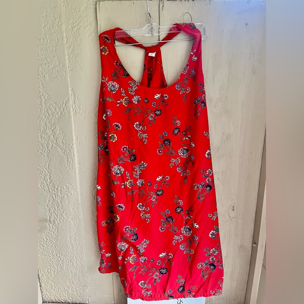 Old Navy Red Floral Dress size XL
